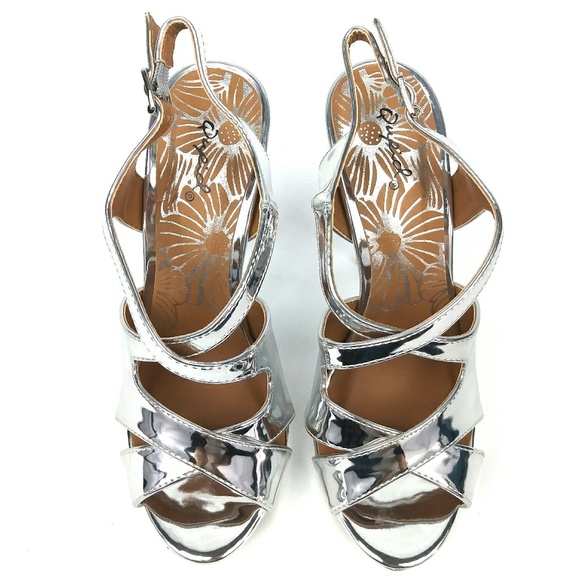 Silver Slingback Stiletto Heel - Picture 3 of 4